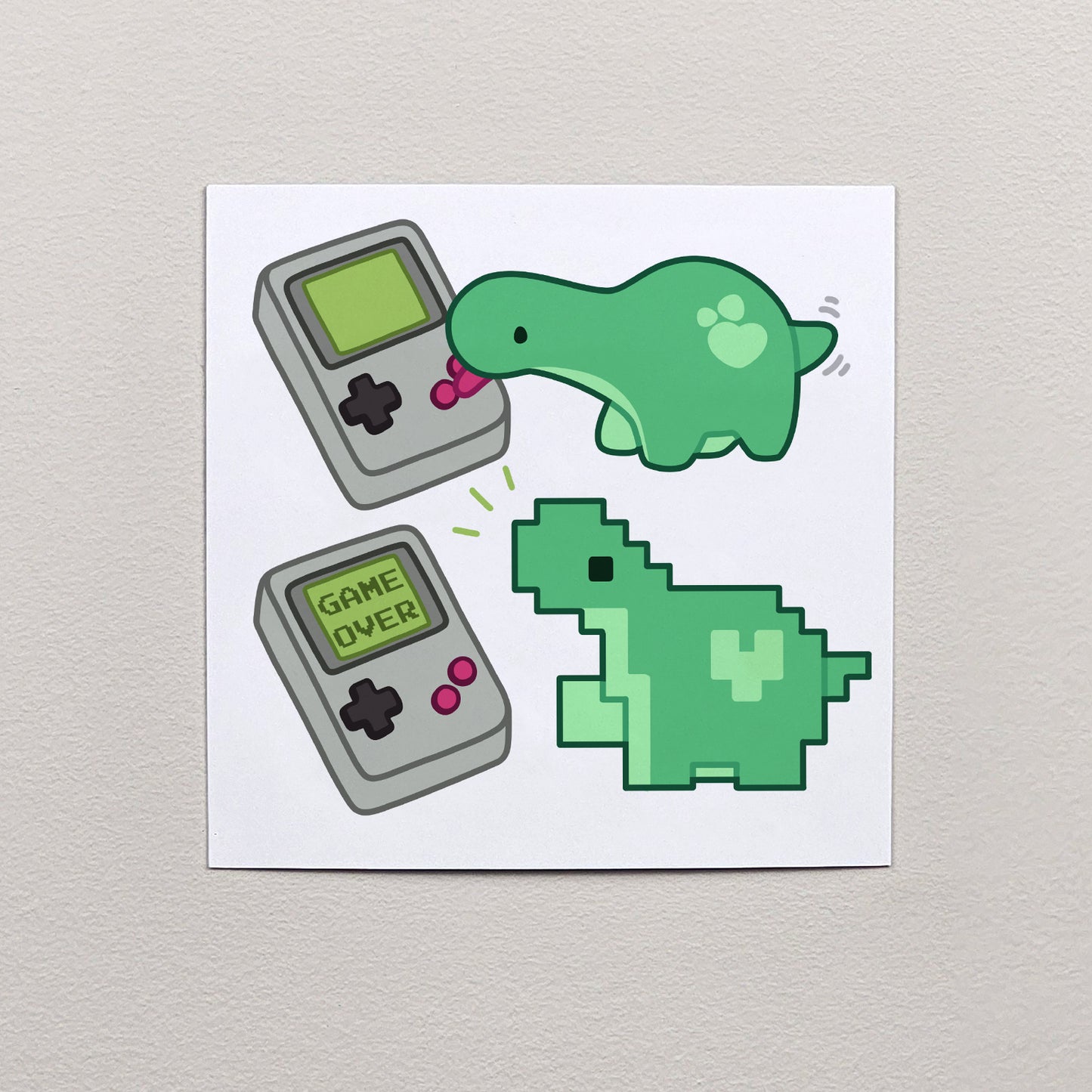 Pistachio Game Over Print – 12 × 12 cm