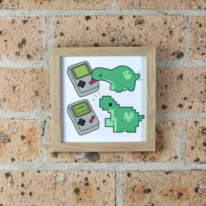 Pistachio Game Over Print – 12 × 12 cm