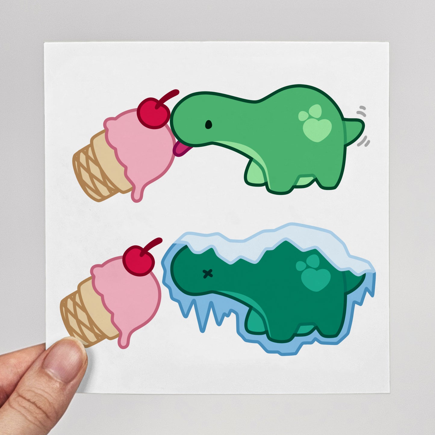 Pistachio Brain Freeze Print – 12 × 12 cm