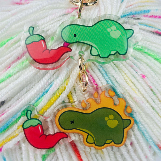 Funny Dinosaur Spicy Licking Meme Keychain/Charm