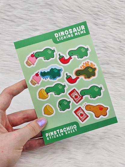 Pistachio Licking Stuff Waterproof Sticker Sheet 1