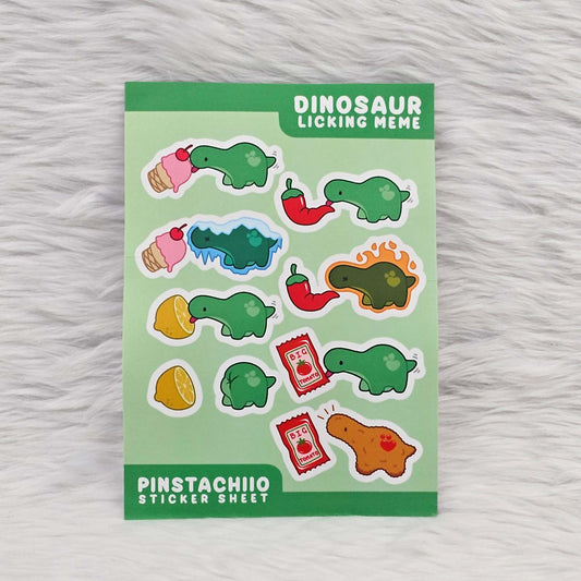 Pistachio Licking Stuff Waterproof Sticker Sheet 1