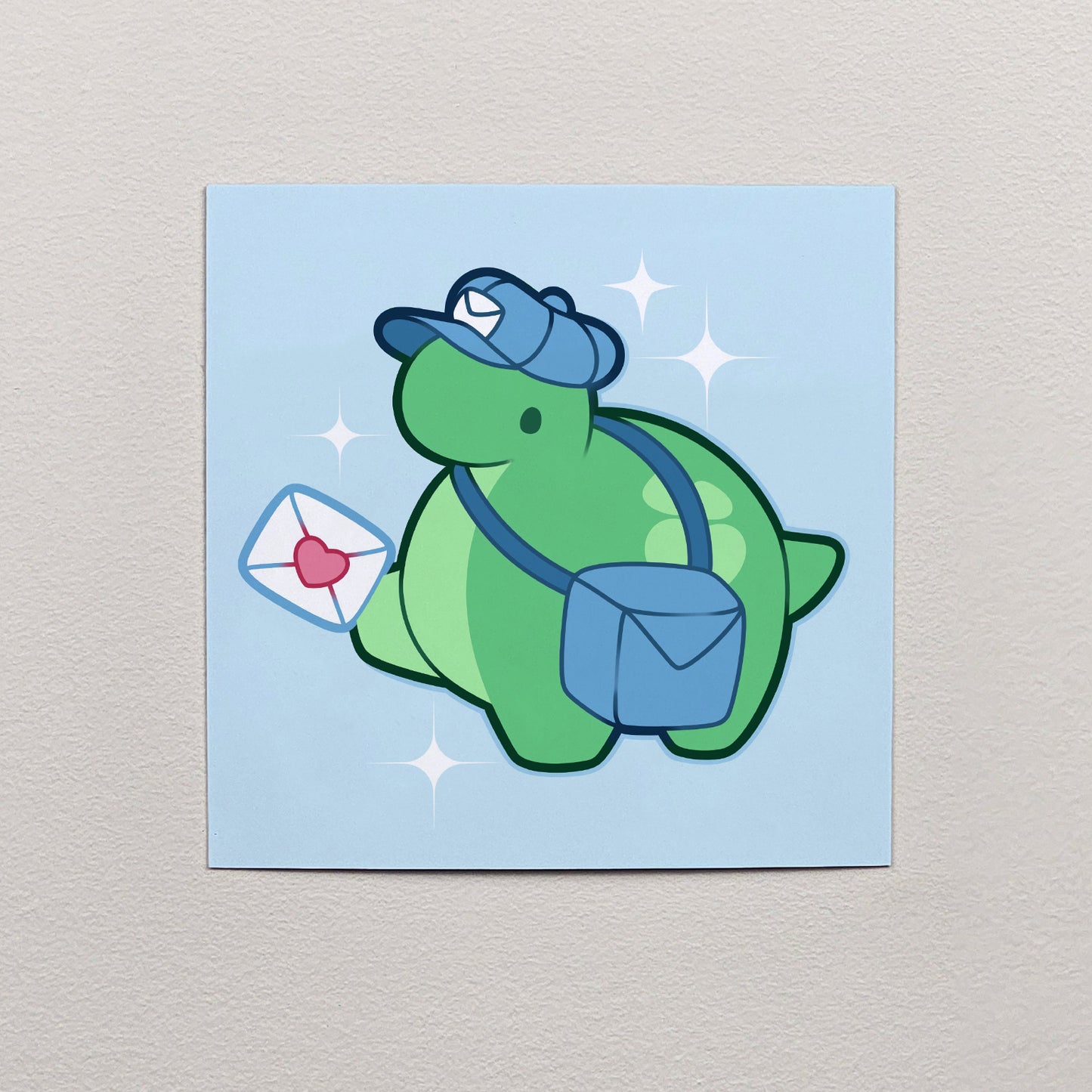 Pistachio the Mailman Print – 12 × 12 cm