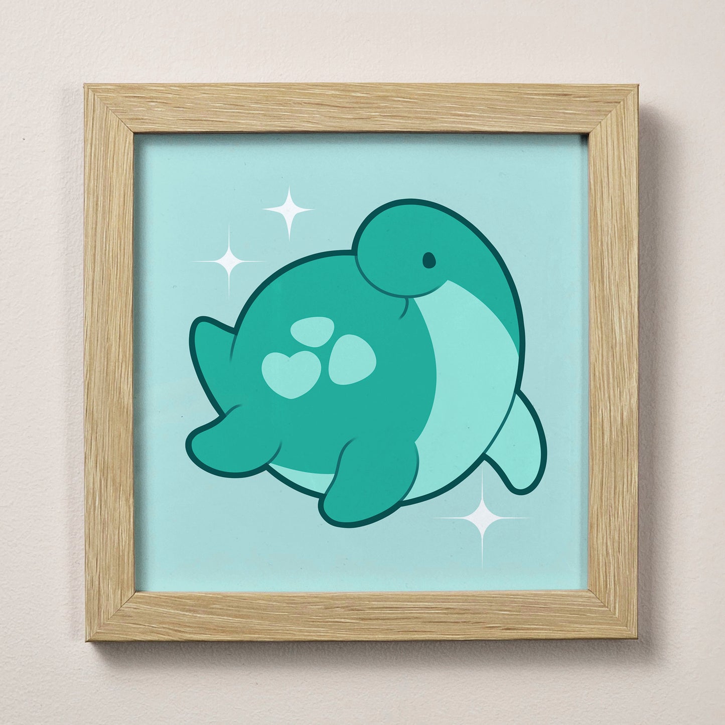 Slushie the Plesiosaur Print – 12 × 12 cm