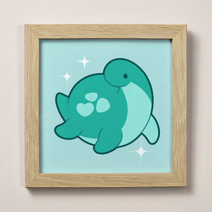 Slushie the Plesiosaur Print – 12 × 12 cm