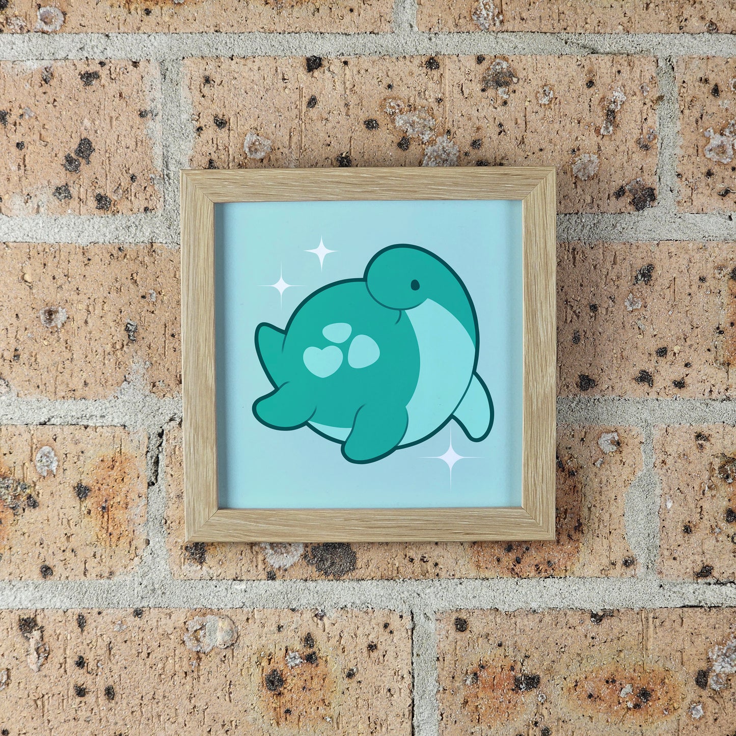 Slushie the Plesiosaur Print – 12 × 12 cm