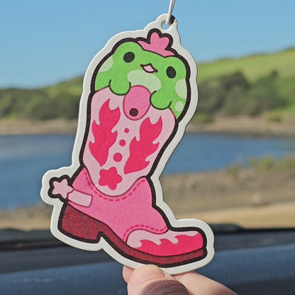 Froggy Cowgirl Air Freshener (Watermelon Scented)