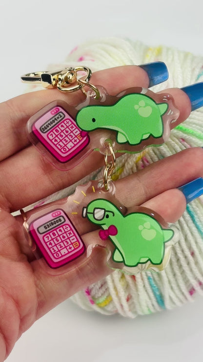 Funny Nerd Dinosaur Licking Meme Keychain/Charm