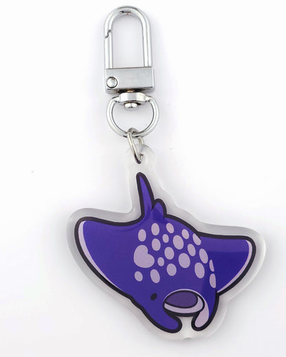 Spotted Manta Ray Keychain