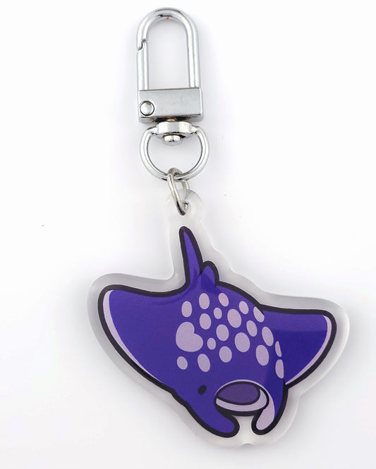 Spotted Manta Ray Keychain