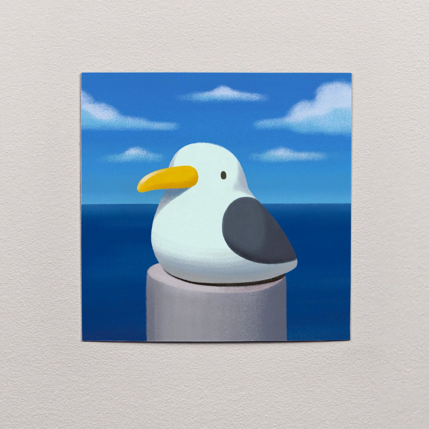 Round Seagull Print – 12 × 12 cm