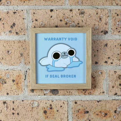Sad Seal Print – 12 × 12 cm