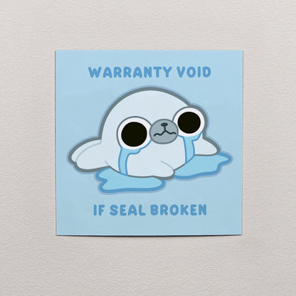 Sad Seal Print – 12 × 12 cm