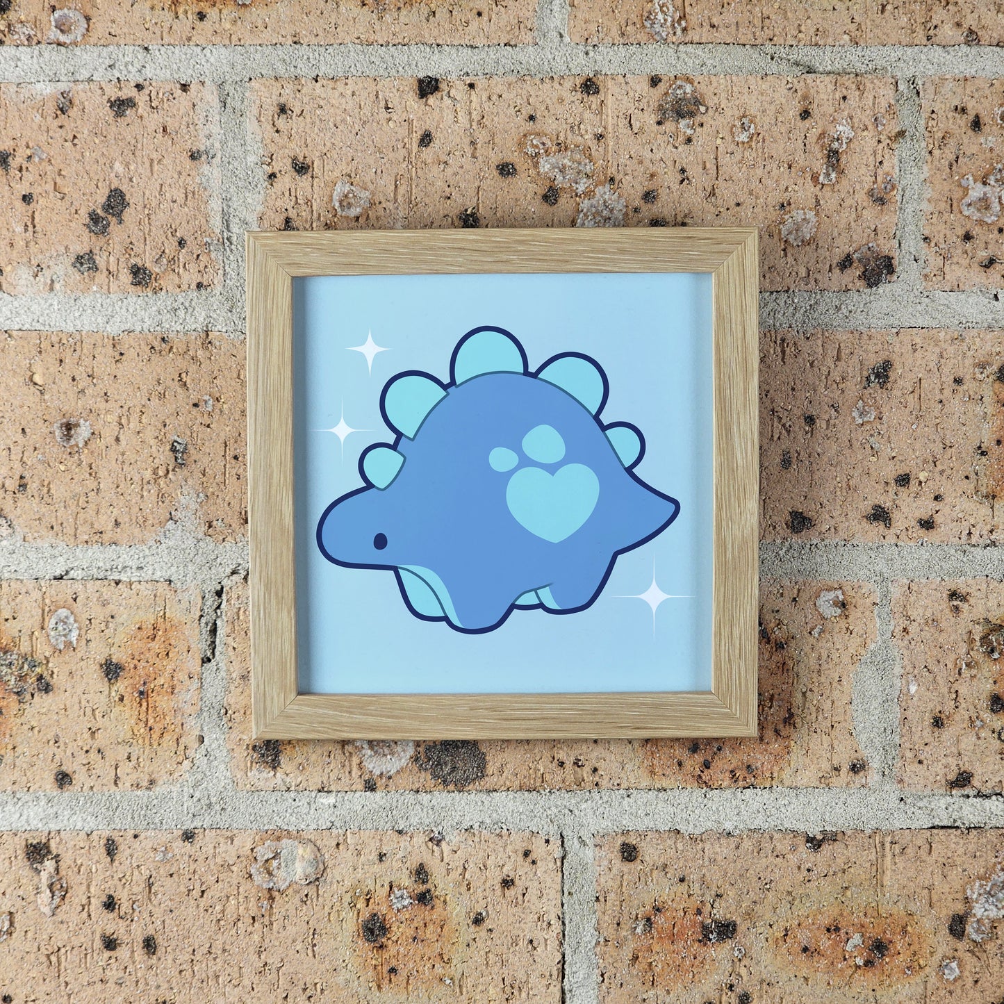 Blueberry the Stegosaurus Print – 12 × 12 cm