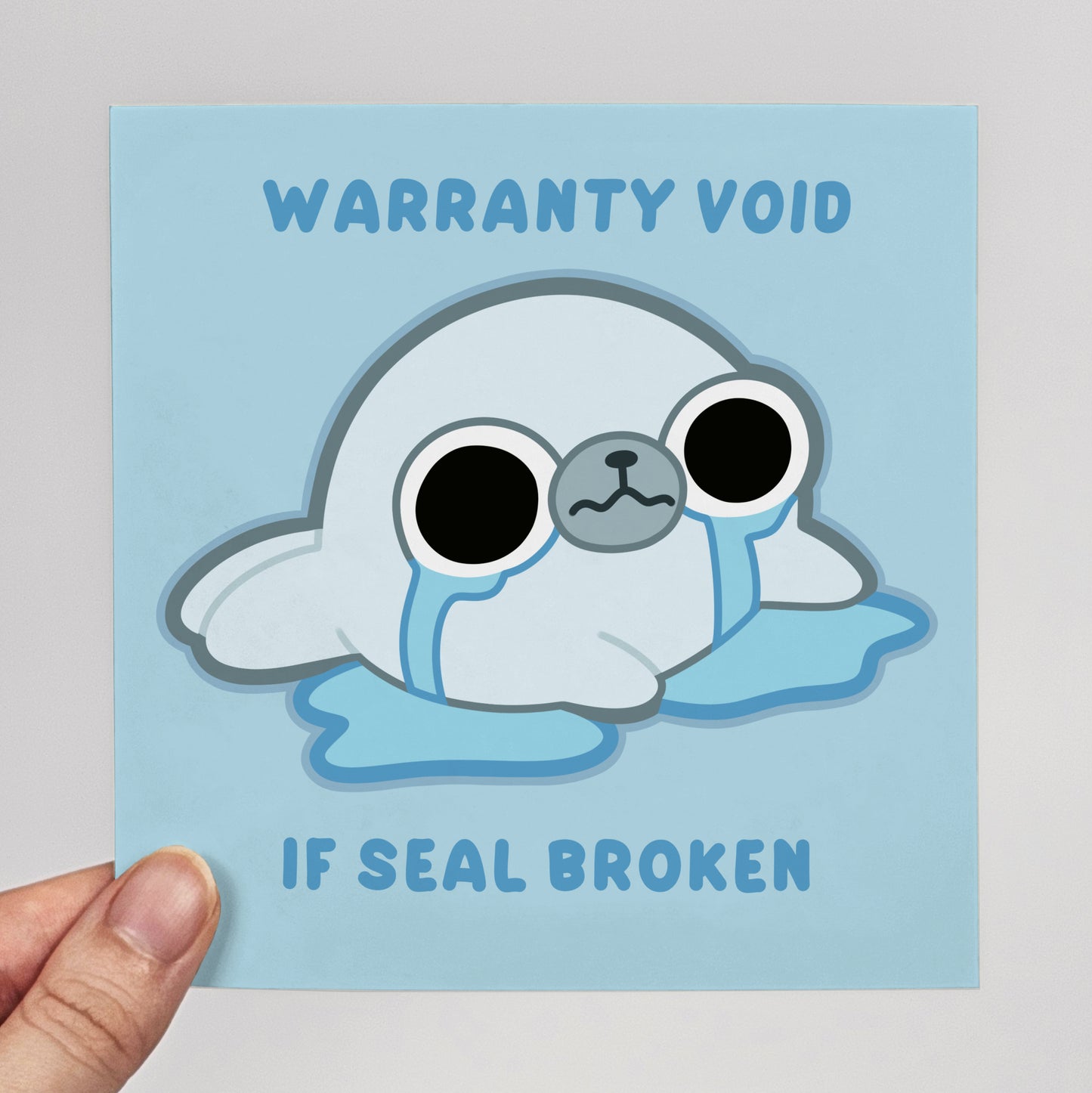 Sad Seal Print – 12 × 12 cm