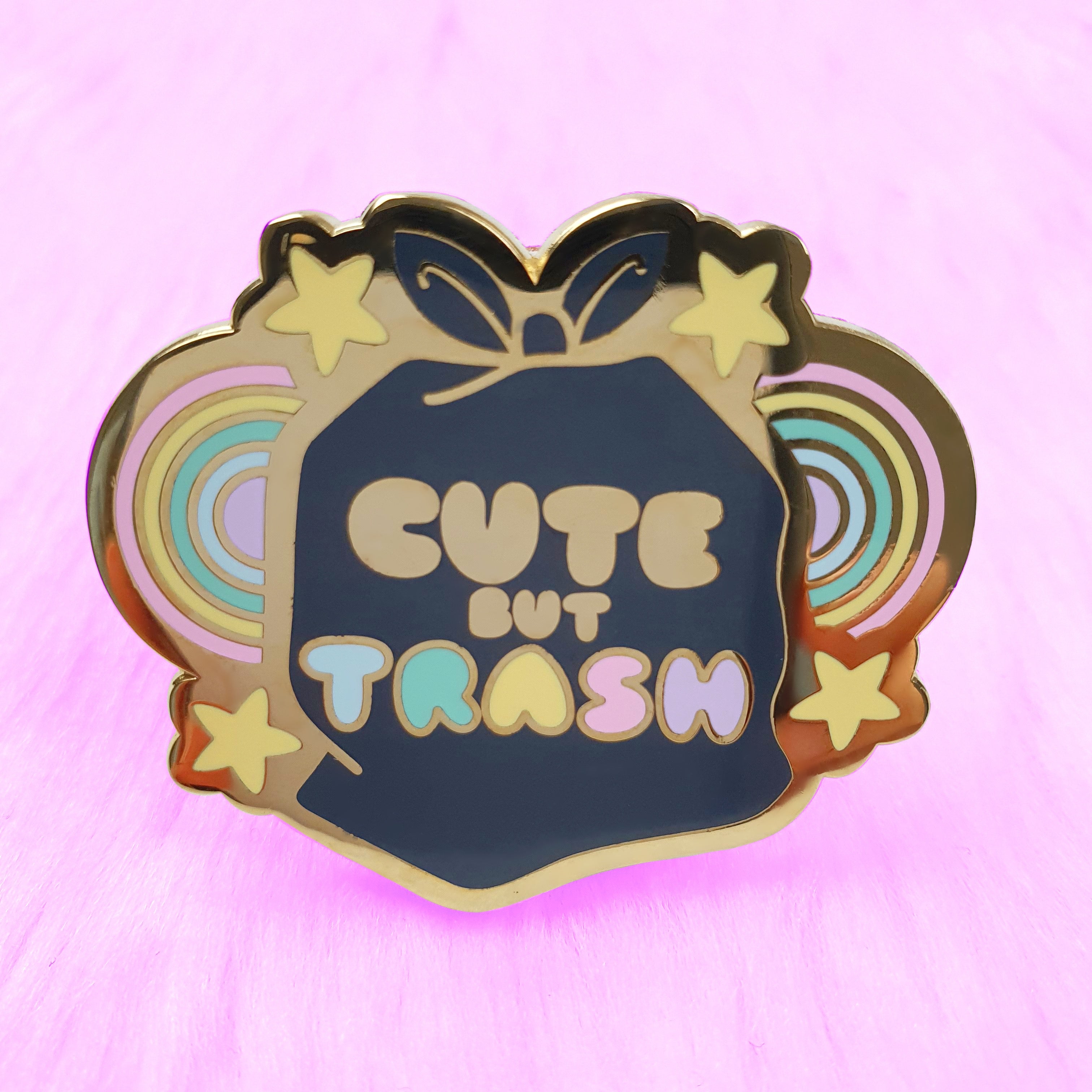 Pin Point Trashes Cute But Trash Enamel Pin – Pinstachiio