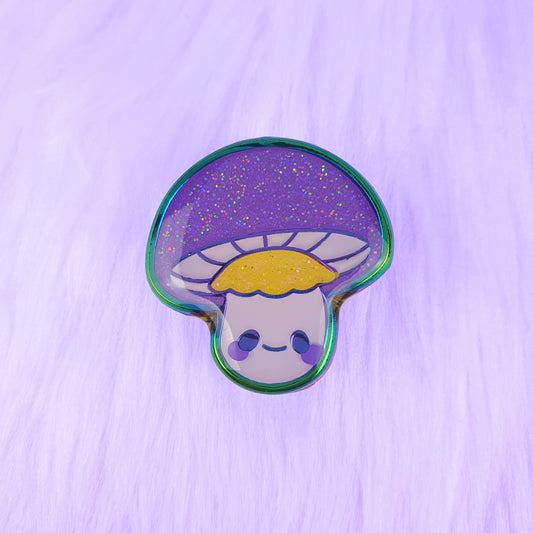 Purple Mushroom Enamel Pin