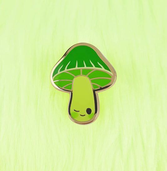 Green Waxcap Mushroom Enamel Pin