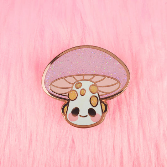 Wrinkled Peach Mushroom Enamel Pin