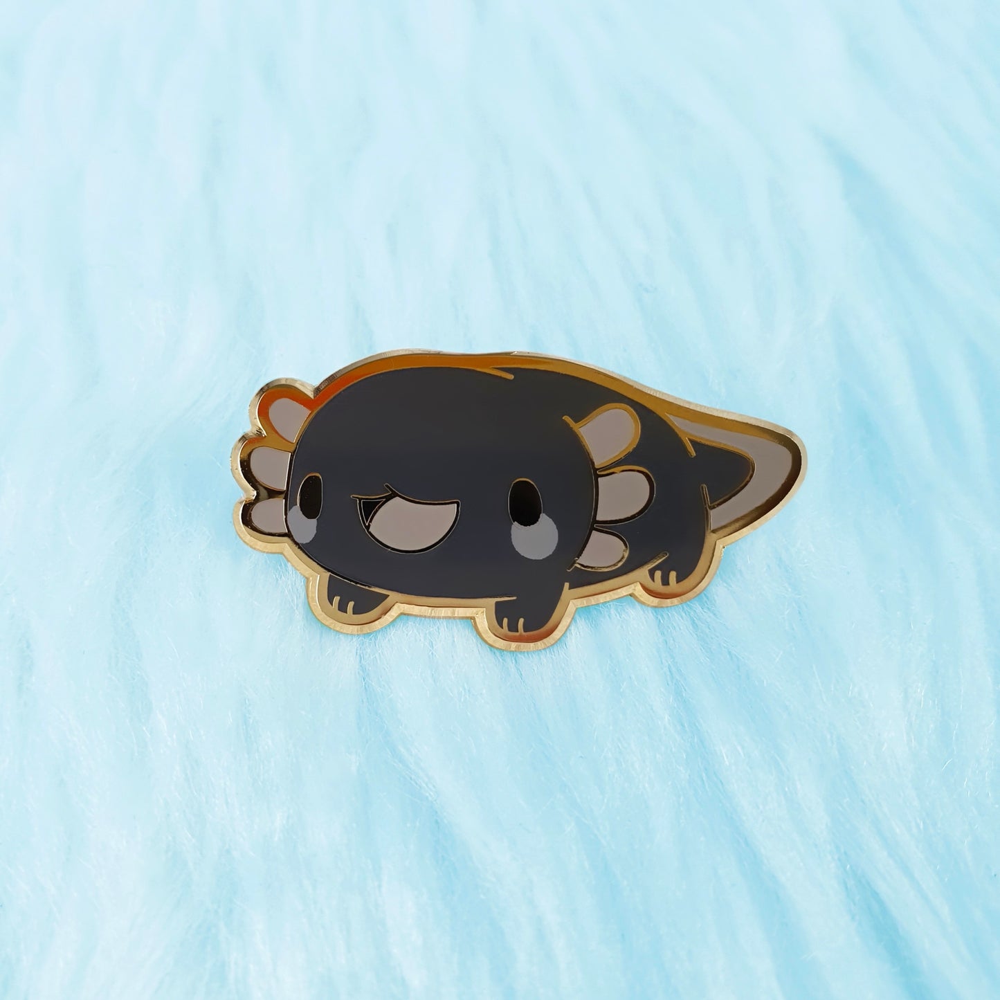 Black Axolotl Enamel Pin