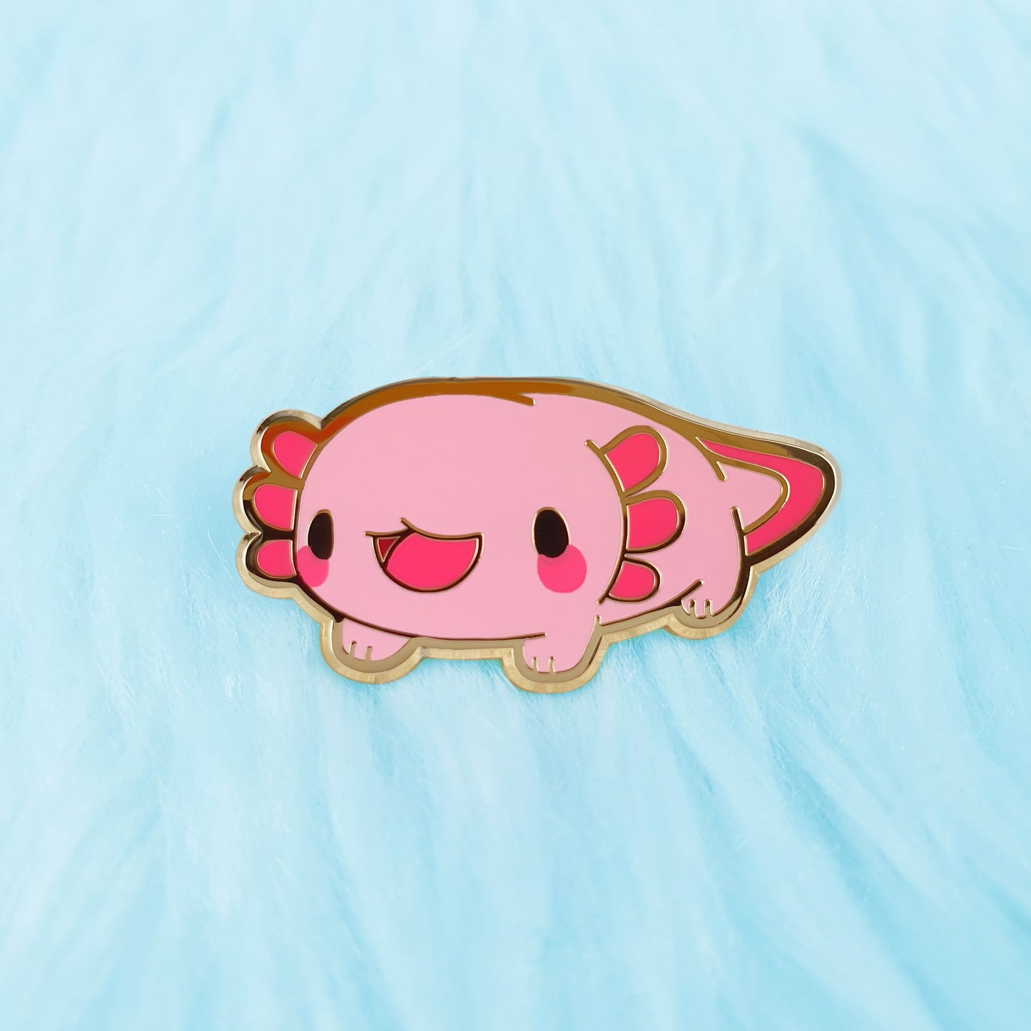 Pink Axolotl Enamel Pin