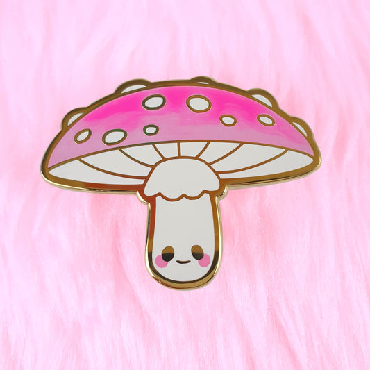 Pink Amanita Mushroom Enamel Pin